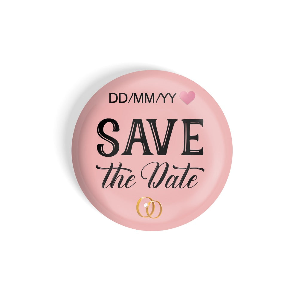 dhcrafts Round Fridge Magnet Pink Color Customised Save The Date D2 Glossy Finish Design Pack of 1